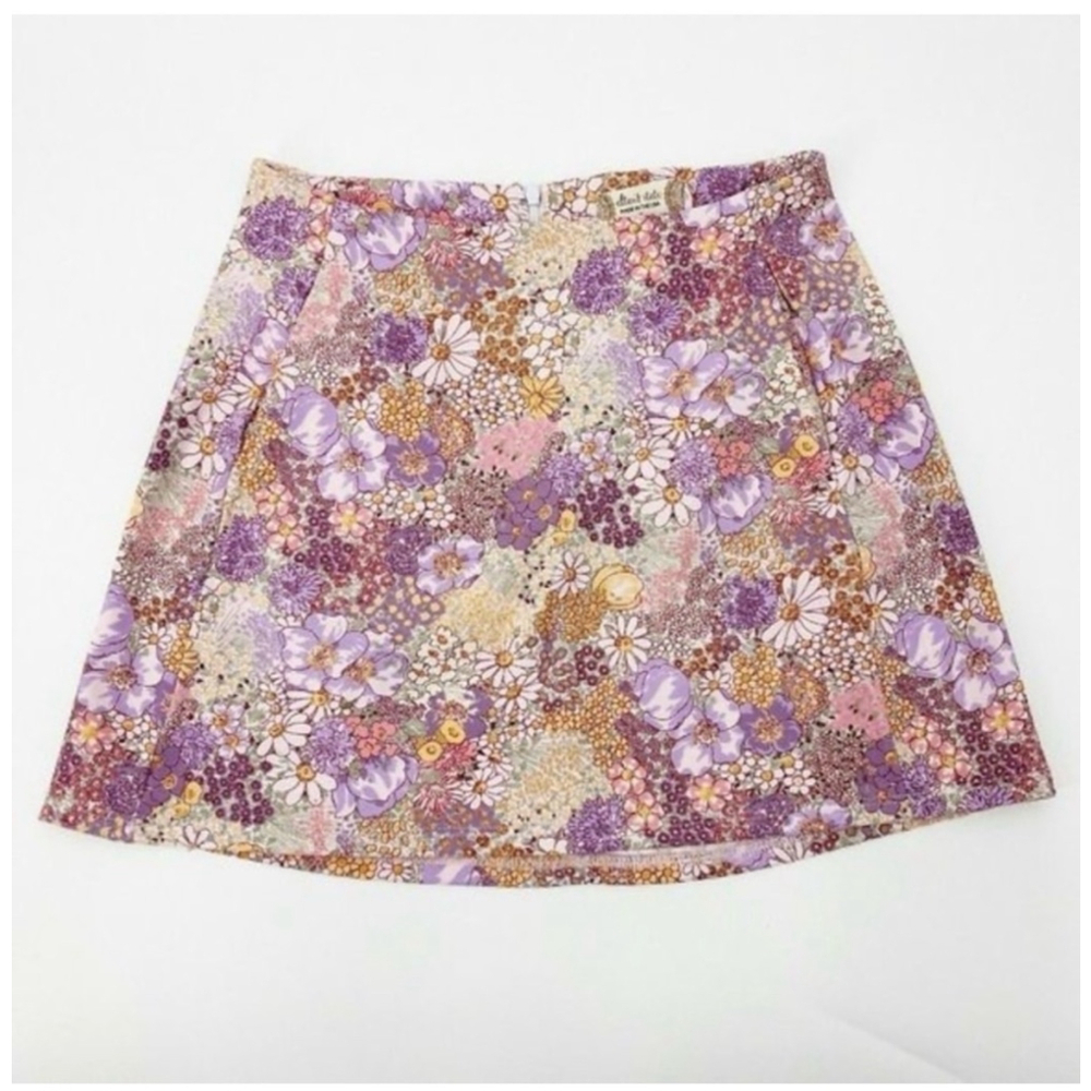 Altar'd State Floral Mini Skirt in Lavender W/Pockets